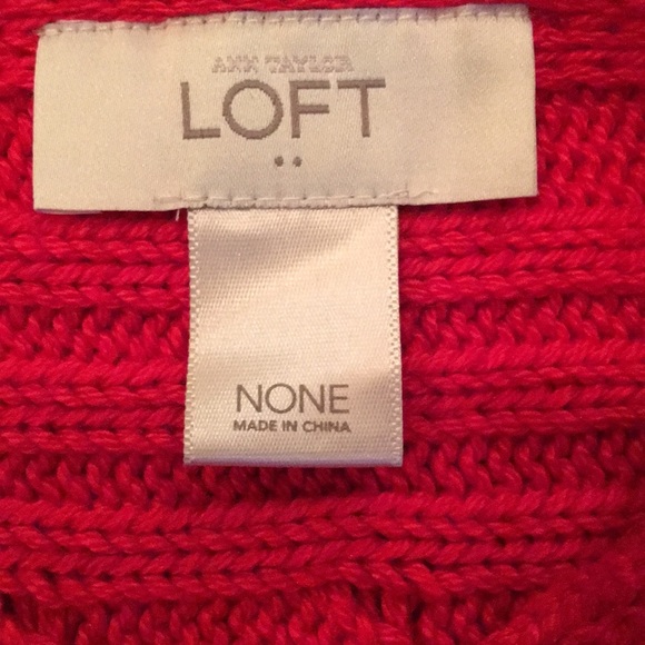 LOFT❤️Red Crochet Poncho (One Size Fits Most) - Picture 4 of 5